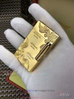AAA Clone S.T. Dupont Ligne 2 Yellow Gold Plated Engraving Cigar Lighter